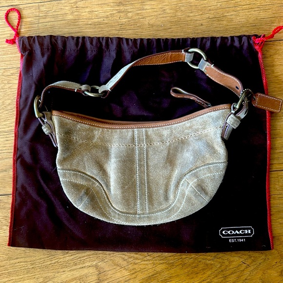 Coach Shoulder Bag - Camel Suede - Picture 2 of 5